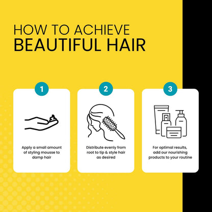 The Hair Diagram - Ashley Marie Styling Mousse with Frizz Control - Natural Ingredients - Volumizing & Moisturizing Curly Hair Mousse - Quick Dry, No Flake - Color Safe - Paraben & Sulfate Free - 7oz Avelisse