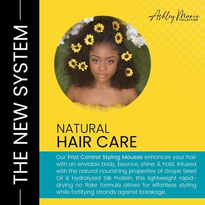 The Hair Diagram - Ashley Marie Styling Mousse with Frizz Control - Natural Ingredients - Volumizing & Moisturizing Curly Hair Mousse - Quick Dry, No Flake - Color Safe - Paraben & Sulfate Free - 7oz Avelisse