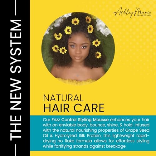 The Hair Diagram - Ashley Marie Styling Mousse with Frizz Control - Natural Ingredients - Volumizing & Moisturizing Curly Hair Mousse - Quick Dry, No Flake - Color Safe - Paraben & Sulfate Free - 7oz Avelisse