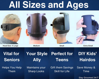 247 Groomed Self Haircut Kit for Men - 2Pcs SelfCut Guide: Neckline Shaving Template & Fade Guide - Adjustable Hair Fade Tool & Neck Line Up Tool for Kids & Seniors Avelisse