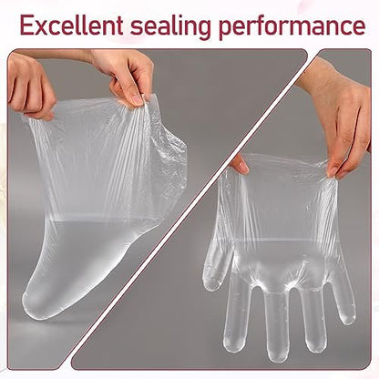 200 Pcs Disposable Paraffin Wax Liners for Hands and Feet – Larger, Thicker Plastic Bags for Thermal Hot Wax Therapy Spa Treatment