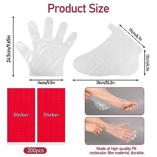 200 Pcs Disposable Paraffin Wax Liners for Hands and Feet – Larger, Thicker Plastic Bags for Thermal Hot Wax Therapy Spa Treatment - görsel 8