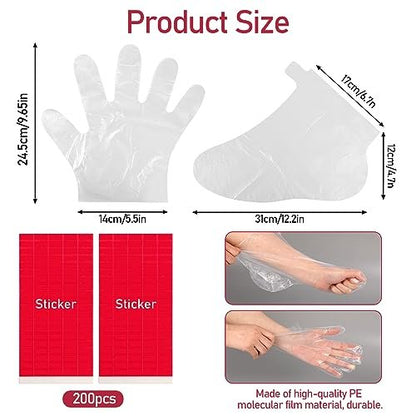 200 Pcs Disposable Paraffin Wax Liners for Hands and Feet – Larger, Thicker Plastic Bags for Thermal Hot Wax Therapy Spa Treatment