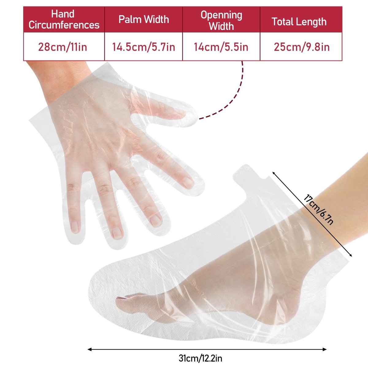 200 Pcs Disposable Paraffin Wax Liners for Hands and Feet – Larger, Thicker Plastic Bags for Thermal Hot Wax Therapy Spa Treatment - görsel 5