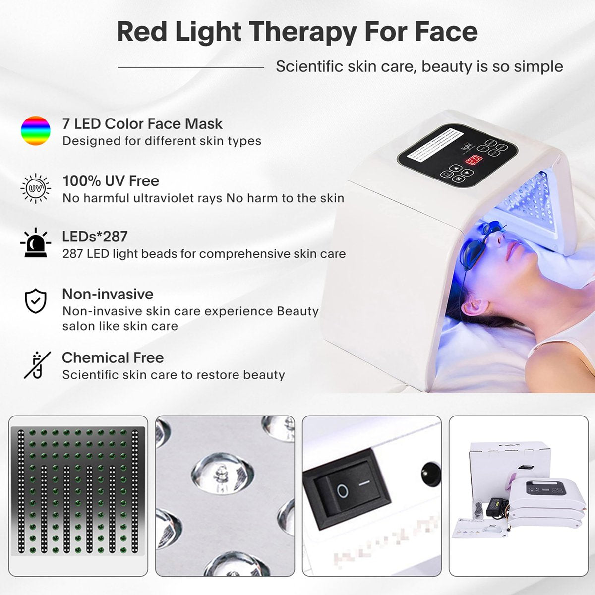 Red Light Therapy for Face - 7 Color LED Light Therapy Mask, SPA Equipment for Skin Rejuvenation Avelisse