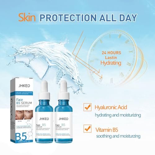 JHKED B5 Face Serum 2-Pack - Instant Tightening Anti-Aging Solution for Fine Lines, 1 Fl Oz Each Avelisse