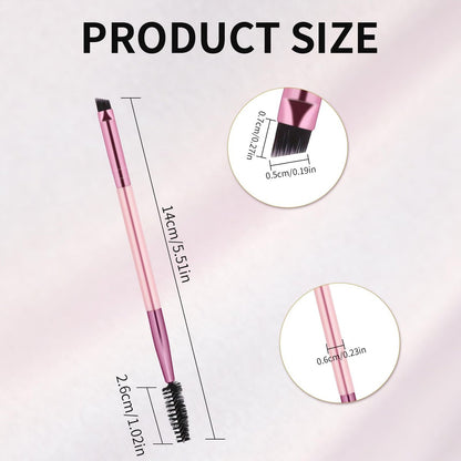 12-Piece Dual-Ended Brow Brush Set - Angled Eyebrow Brush & Spoolie for Precise Shaping & Filling