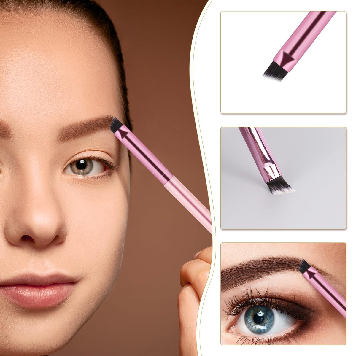 12-Piece Dual-Ended Brow Brush Set - Angled Eyebrow Brush & Spoolie for Precise Shaping & Filling - görsel 7