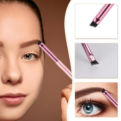 12-Piece Dual-Ended Brow Brush Set - Angled Eyebrow Brush & Spoolie for Precise Shaping & Filling