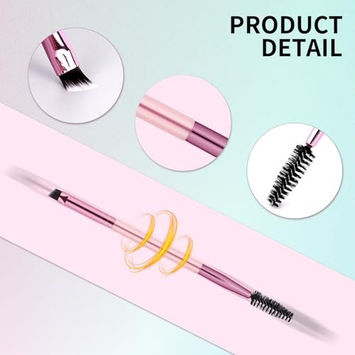 12-Piece Dual-Ended Brow Brush Set - Angled Eyebrow Brush & Spoolie for Precise Shaping & Filling - görsel 6
