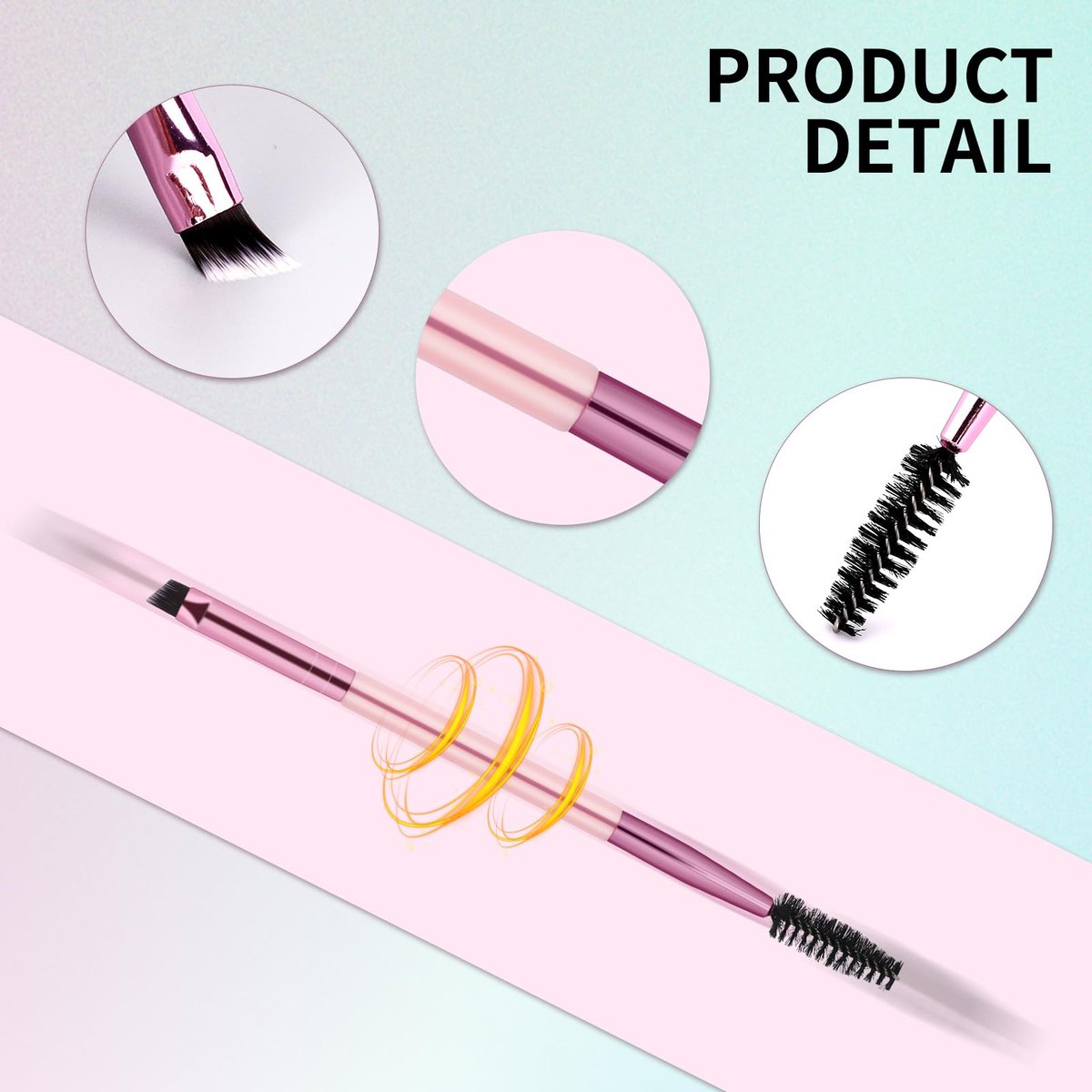 12-Piece Dual-Ended Brow Brush Set - Angled Eyebrow Brush & Spoolie for Precise Shaping & Filling - görsel 5