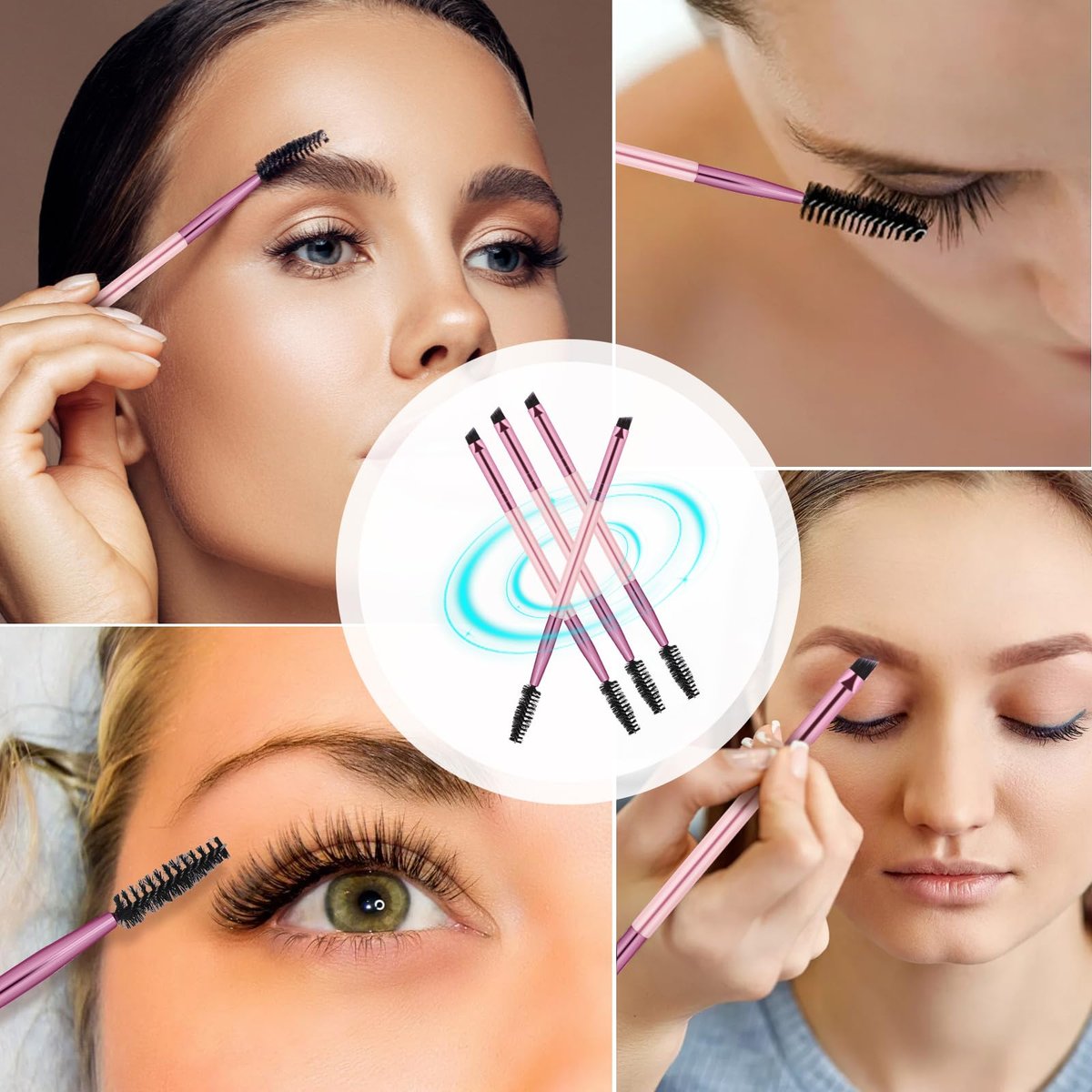 12-Piece Dual-Ended Brow Brush Set - Angled Eyebrow Brush & Spoolie for Precise Shaping & Filling - görsel 11