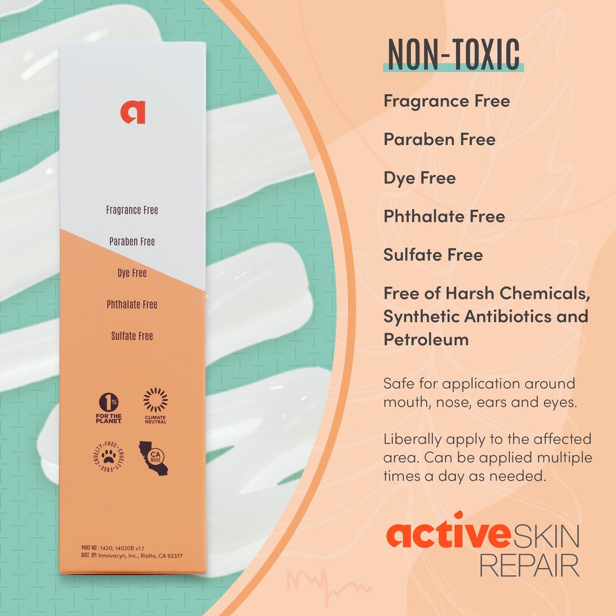 Active Skin Repair Face and Body Hydrating Serum - EWG Certified Hyaluronic Acid Serum with Ceramides & Niacinamide, Dermatologist-Tested Moisturizing Anti-Aging Serum, 5 fl. oz. Avelisse