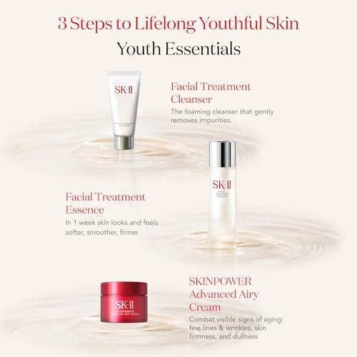SK-II Youth Essentials Skin Care Set – Anti-Aging Facial Cleanser, Essence & Face Cream for Fine Lines & Uneven Texture (3-Piece) Avelisse