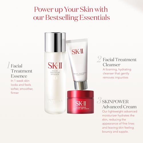SK-II Youth Essentials Skin Care Set – Anti-Aging Facial Cleanser, Essence & Face Cream for Fine Lines & Uneven Texture (3-Piece) Avelisse