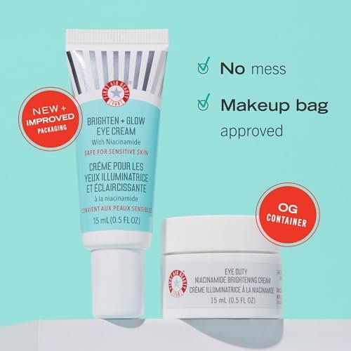 First Aid Beauty Brighten + Glow Eye Cream with Niacinamide – Hydrating Eye Cream for Dark Circles & Instant Glow, Safe for Sensitive Skin, 0.5 oz Avelisse