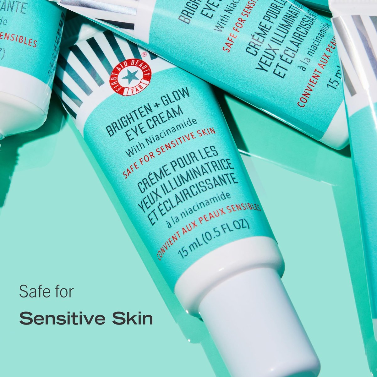 First Aid Beauty Brighten + Glow Eye Cream with Niacinamide – Hydrating Eye Cream for Dark Circles & Instant Glow, Safe for Sensitive Skin, 0.5 oz Avelisse