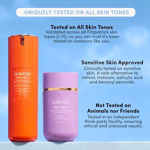 LION POSE UNSPOTTED 4X Dark Spot Correction Serum for Face and Body - Exfoliating AHA Serum with Azelaic, Glycolic, Lactic & Tranexamic Acids - Age & Sun Spot Remover, 1oz Avelisse