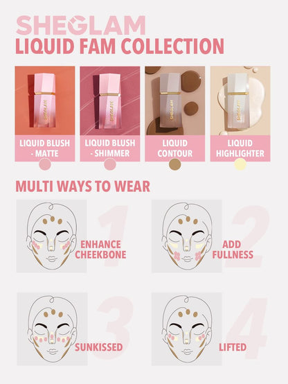 SHEGLAM Color Bloom Liquid Blush for Cheeks - Matte Finish Petal Talk