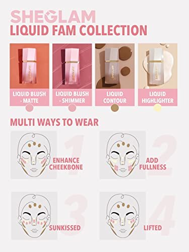 SHEGLAM Color Bloom Liquid Blush for Cheeks - Matte Finish Petal Talk - görsel 16