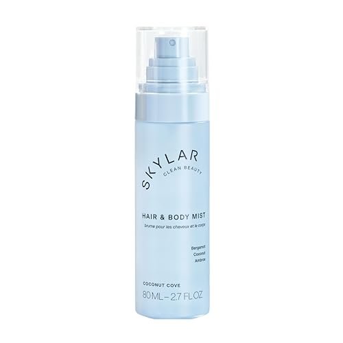 Skylar Coconut Cove Hair & Body Mist – Hypoallergenic, Vegan, Cruelty-Free Clean Fragrance for Sensitive Skin, 2.7 Fl Oz Avelisse