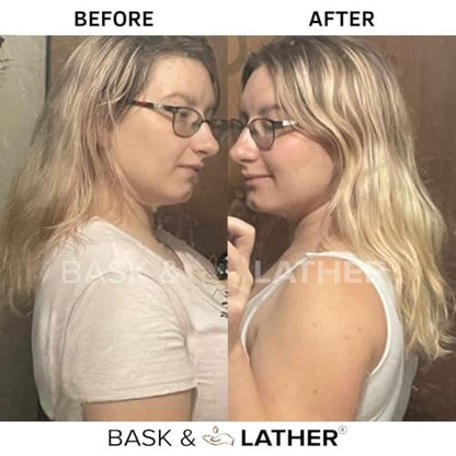 Bask & Lather Scalp Stimulator Hair Growth Oil - Cold Pressed Mint & Rosemary with Grapeseed for Hair Growth, Organic Natural Leave-In Treatment, All Hair Types, 2 Fl Oz Avelisse