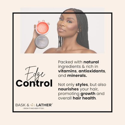 BASK & LATHER Strong Hold Edge Control Gel with Castor Oil - Non-Greasy, Non-Flaking, Long Lasting, 5.3 Fl Oz Avelisse
