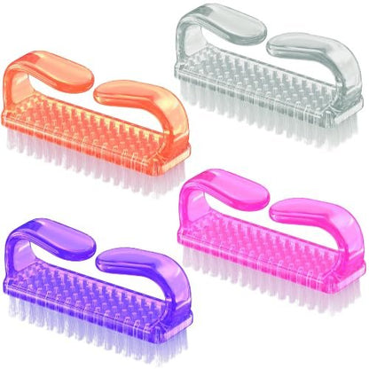 4-Piece Nail Brush Set for Daily Use – Fingernail Cleaning Brushes with Plastic Handle for Men and Women