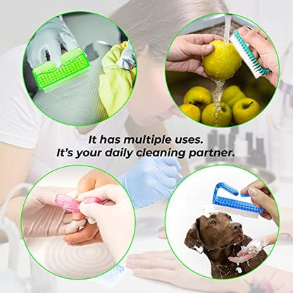 4-Piece Nail Brush Set for Daily Use – Fingernail Cleaning Brushes with Plastic Handle for Men and Women