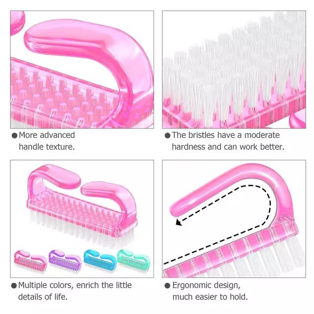 4-Piece Nail Brush Set for Daily Use – Fingernail Cleaning Brushes with Plastic Handle for Men and Women - görsel 2