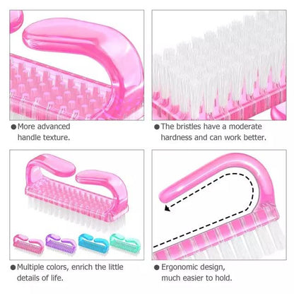 4-Piece Nail Brush Set for Daily Use – Fingernail Cleaning Brushes with Plastic Handle for Men and Women