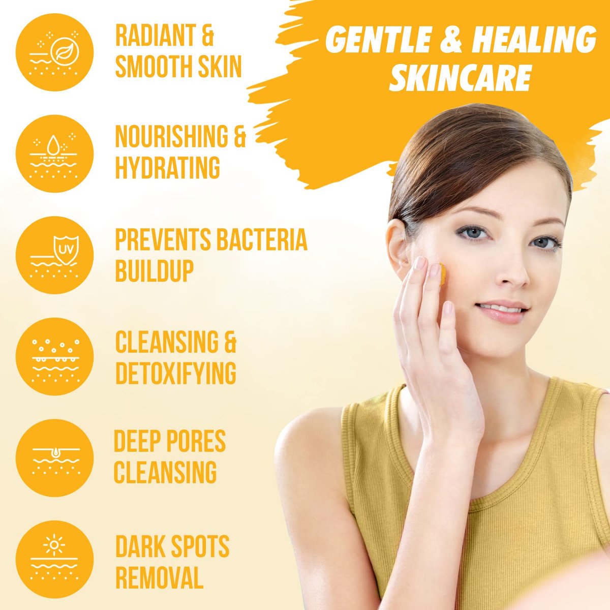 Herblov Turmeric Face Wash & Body Soap – Natural Anti-Aging Cleanser for Spots, Age Spots & Sun Damage - görsel 10