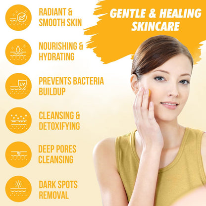 Herblov Turmeric Face Wash & Body Soap – Natural Anti-Aging Cleanser for Spots, Age Spots & Sun Damage