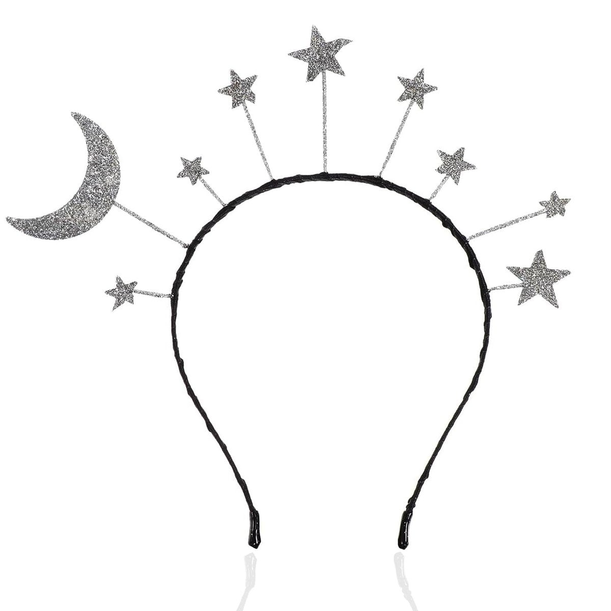 Oarkive Galaxy Moon and Star Headband – Silver Costume Headpiece for Women, Halloween & Christmas Party Accessory - görsel 1