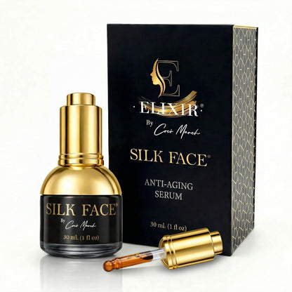 SILK FACE Elixir Serum by Coco March – Anti-Aging, Hydrating & Brightening Facial Moisturizer with Peptides and Amino Acids, 30ml (1 Fl Oz) Avelisse