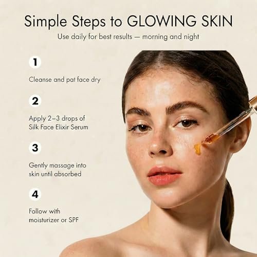 SILK FACE Elixir Serum by Coco March – Anti-Aging, Hydrating & Brightening Facial Moisturizer with Peptides and Amino Acids, 30ml (1 Fl Oz) Avelisse