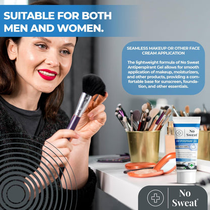 No Sweat Antiperspirant Gel for Face, Neck & Nape – 50 ml – Controls Excess Facial Sweating & Shine – Ideal for Active Work & Gym Avelisse