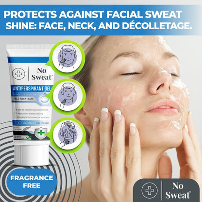 No Sweat Antiperspirant Gel for Face, Neck & Nape – 50 ml – Controls Excess Facial Sweating & Shine – Ideal for Active Work & Gym Avelisse