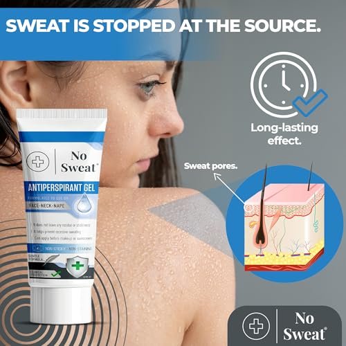 No Sweat Antiperspirant Gel for Face, Neck & Nape – 50 ml – Controls Excess Facial Sweating & Shine – Ideal for Active Work & Gym Avelisse