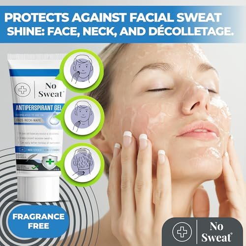 No Sweat Antiperspirant Gel for Face, Neck & Nape – 50 ml – Controls Excess Facial Sweating & Shine – Ideal for Active Work & Gym Avelisse