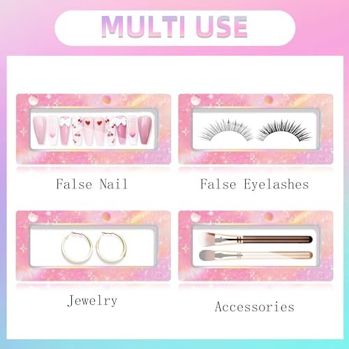 Yazabai 74-Piece Press on Nails Packaging Box Set – Empty Nail Boxes, White Background Paper, Double Sided Tape & Thank You Stickers for Nail Business - görsel 8