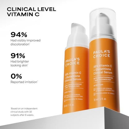 Paula's Choice 25% Vitamin C Serum with Glutathione & Antioxidants | Firming & Brightening Face Serum for All Skin Types | 1 oz Avelisse