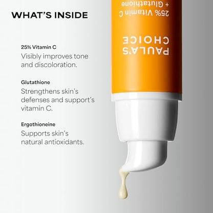 Paula's Choice 25% Vitamin C Serum with Glutathione & Antioxidants | Firming & Brightening Face Serum for All Skin Types | 1 oz Avelisse