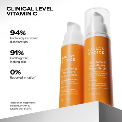 Paula's Choice 25% Vitamin C Serum with Glutathione & Antioxidants | Firming & Brightening Face Serum for All Skin Types | 1 oz Avelisse