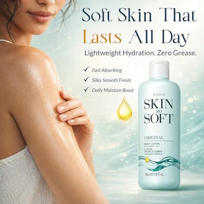 AVON Skin So Soft Original Body Lotion for Women - Paraben-Free Moisturizer with Jojoba Oil, Lightweight 24-Hour Hydration for Dry Skin, 11.8 fl oz Avelisse
