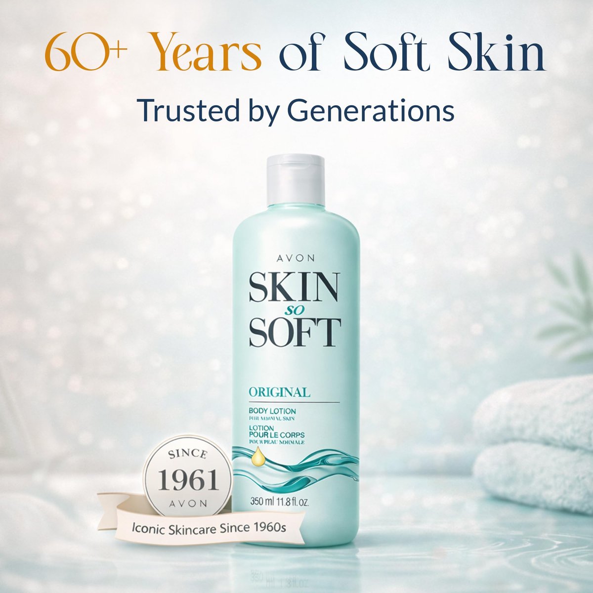 AVON Skin So Soft Original Body Lotion for Women - Paraben-Free Moisturizer with Jojoba Oil, Lightweight 24-Hour Hydration for Dry Skin, 11.8 fl oz Avelisse