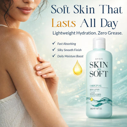 AVON Skin So Soft Original Body Lotion for Women - Paraben-Free Moisturizer with Jojoba Oil, Lightweight 24-Hour Hydration for Dry Skin, 11.8 fl oz Avelisse