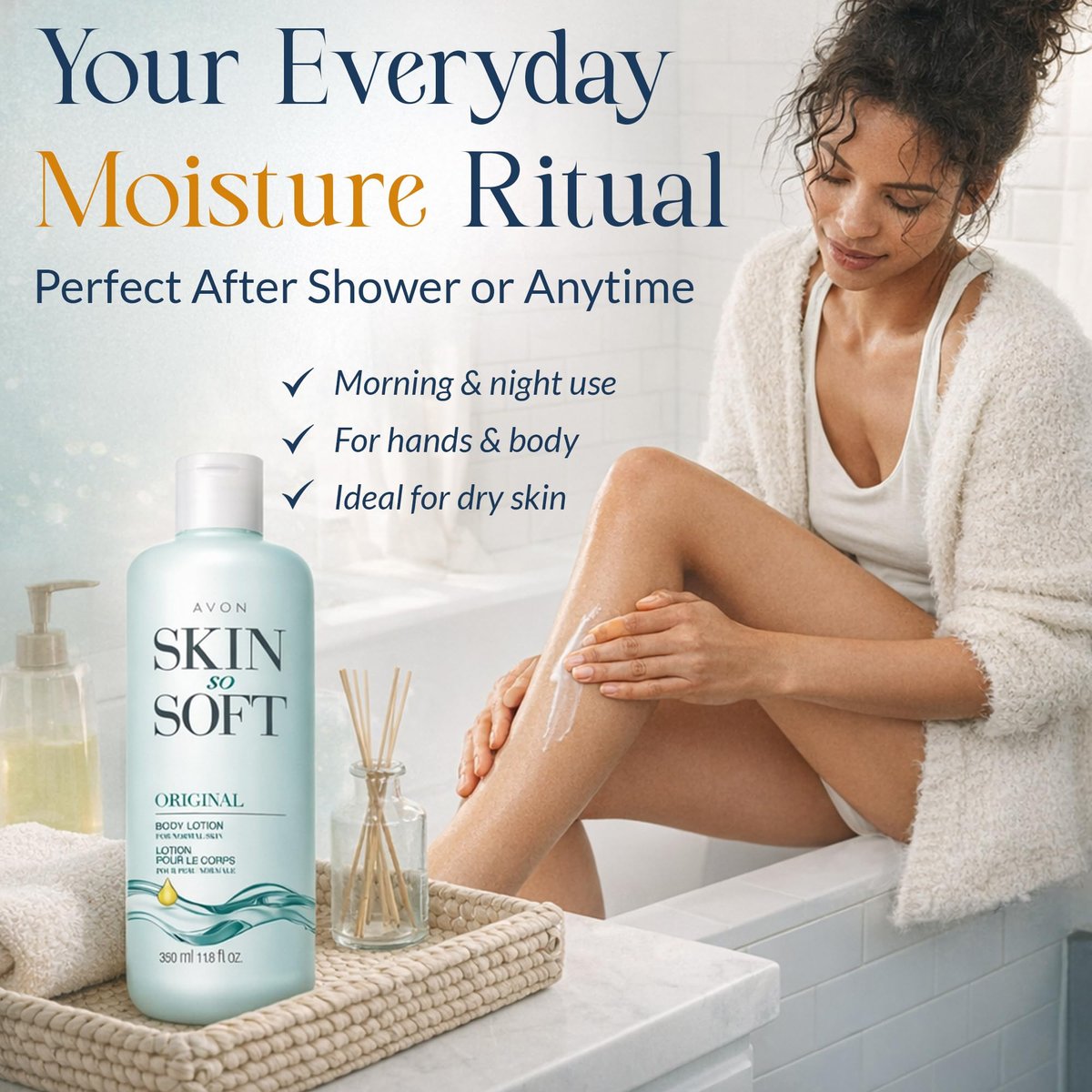 AVON Skin So Soft Original Body Lotion for Women - Paraben-Free Moisturizer with Jojoba Oil, Lightweight 24-Hour Hydration for Dry Skin, 11.8 fl oz Avelisse