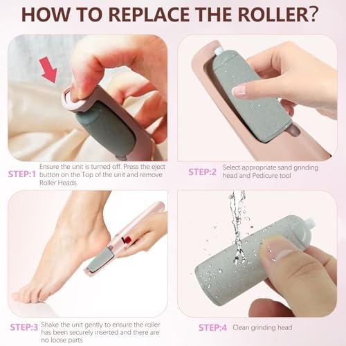 9 Pack Pedicure Replacement Heads for Haootadiy Pedi - Electric Foot File Rollers, Coarse and Fine, Fit Finishing Touch Pedi - görsel 12