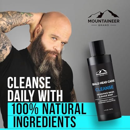 Mountaineer Brand Bald Head Exfoliator & Shampoo – Fresh Natural Scent, Exfoliating Scalp Scrub for Men, 4 oz Avelisse